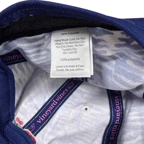 Vineyard Vines Cap Hat Blue White Whale Logo Women's OS Adjustable - Picture 3 of 3